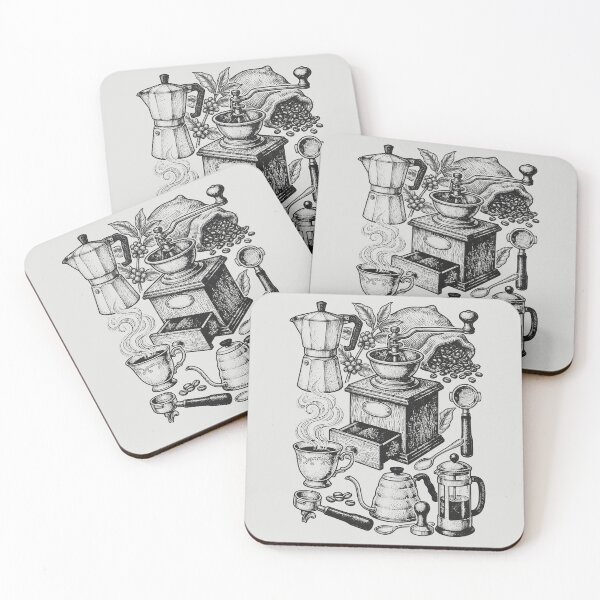 Item preview, Classic Coffee Tools - Vintage Black Ink Engraving designed and sold by DigitalGlade.