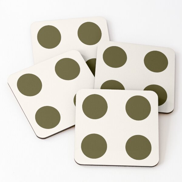 Item preview, Soft Ecru White and Olive Green Polka Dots designed and sold by WD-Artist.