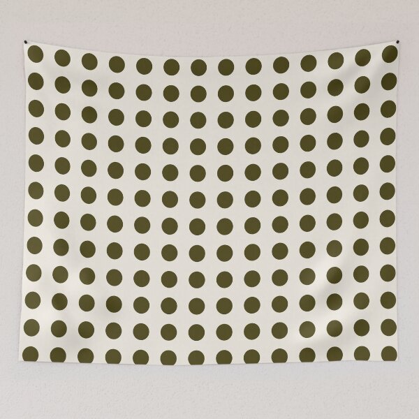 Item preview, Soft Ecru White and Olive Green Polka Dots designed and sold by WD-Artist.