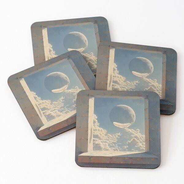 Item preview, Cosmic Feather & Massive Moon – Mystical Rustic Frame designed and sold by EK-World.