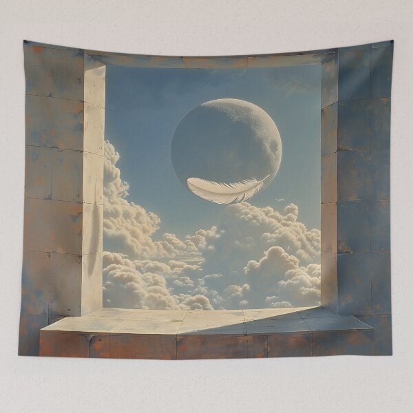 Item preview, Cosmic Feather & Massive Moon – Mystical Rustic Frame designed and sold by EK-World.