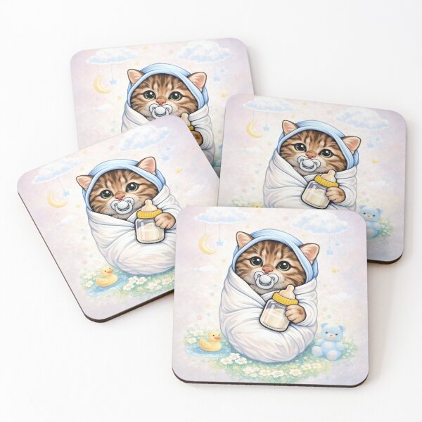 Item preview, Baby Kitten Burrito Pastel Nursery Dream designed and sold by memememescat.