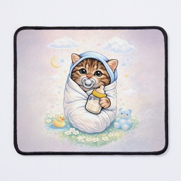 Item preview, Baby Kitten Burrito Pastel Nursery Dream designed and sold by memememescat.