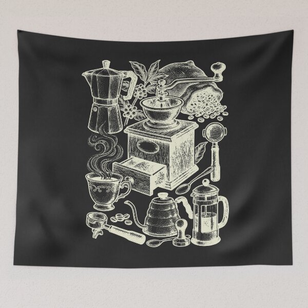 Item preview, Vintage Coffee Blackboard - Cream on Dark Aesthetic designed and sold by DigitalGlade.