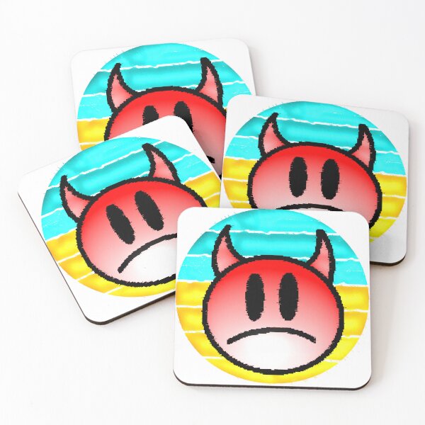 Item preview, Emoji red devil sad cartoon style emotional attitude designed and sold by AstronautMerch.