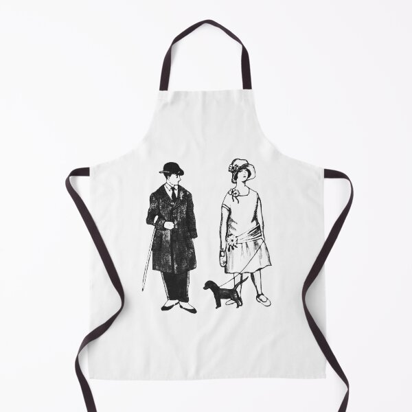 Item preview, Vintage 1920s Couple Walking Dog - Classic Retro Fashion Sketch designed and sold by Latikshop.