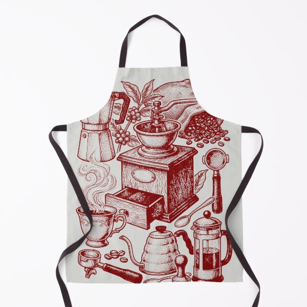 Item preview, Maroon Coffee Culture - Vintage Red Ink Engraving designed and sold by DigitalGlade.