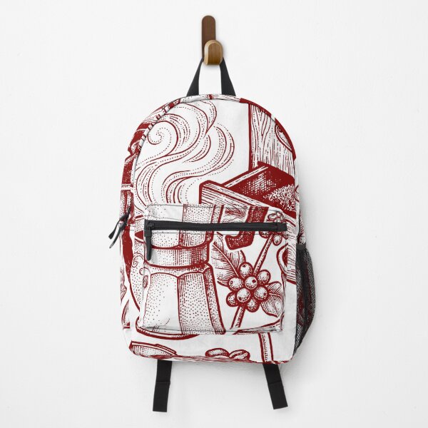 Item preview, Maroon Coffee Culture - Vintage Red Ink Engraving designed and sold by DigitalGlade.