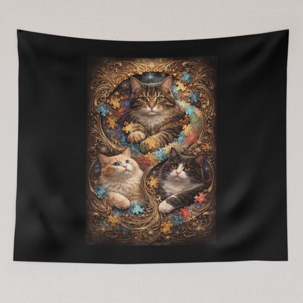 Item preview, Puzzle Magic Cat T-shirt designed and sold by tSpins.
