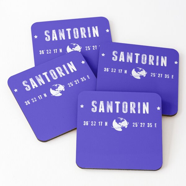 Item preview, Santorini Greece Coordinates Globe Travel designed and sold by capricedefille.