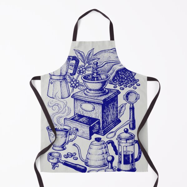Item preview, Navy Blue Coffee Mechanics - Vintage Blueprint Style designed and sold by DigitalGlade.