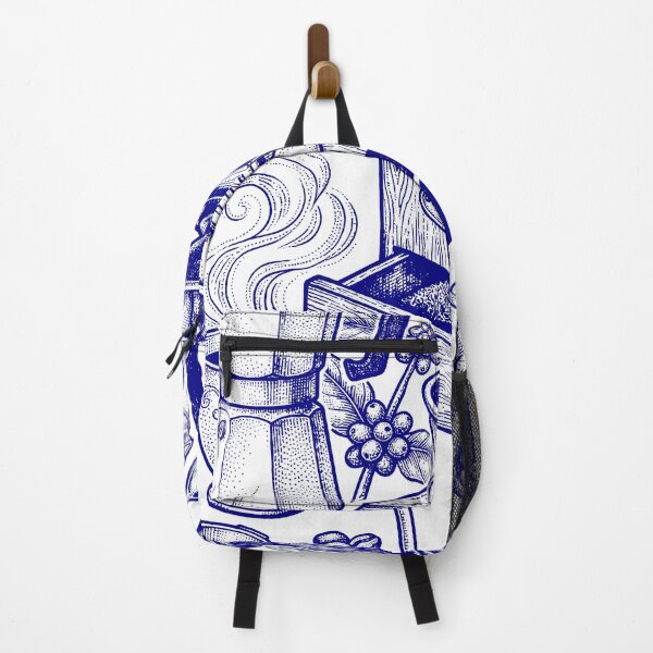 Item preview, Navy Blue Coffee Mechanics - Vintage Blueprint Style designed and sold by DigitalGlade.
