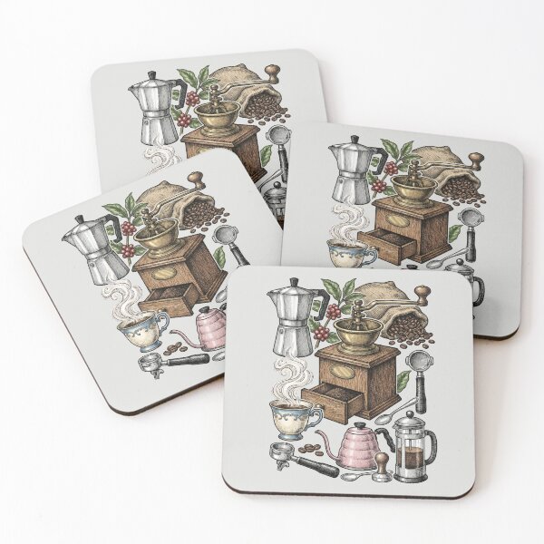 Item preview, Vintage Coffee Brewing - Colorful Barista Chart designed and sold by DigitalGlade.