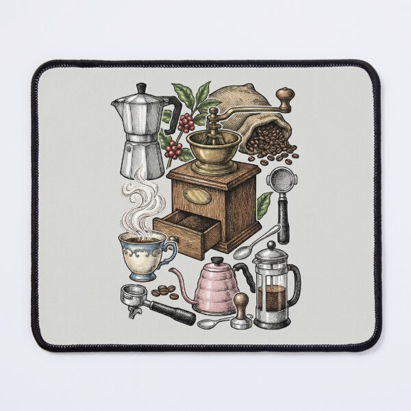 Item preview, Vintage Coffee Brewing - Colorful Barista Chart designed and sold by DigitalGlade.