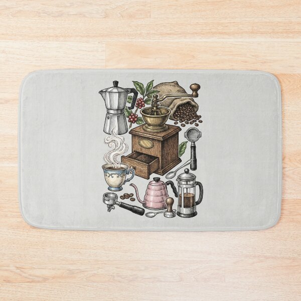 Item preview, Vintage Coffee Brewing - Colorful Barista Chart designed and sold by DigitalGlade.