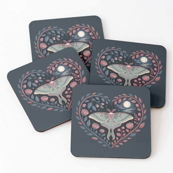 Item preview, Moonlit Moth in a Botanical Heart designed and sold by SoftStyleStudio ⭐⭐⭐.