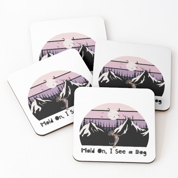 Item preview, Hold On, I See a Dog – Retro Sunset Funny Dog Lover Design designed and sold by GOTCHO1.