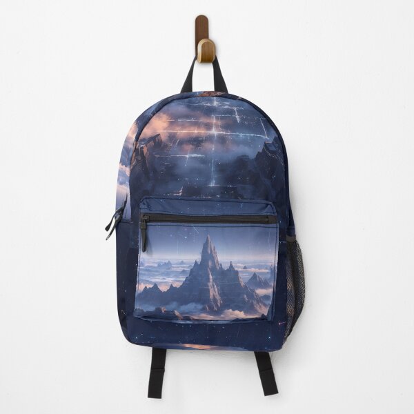 Item preview, Celestial Grid: Neon Mountain Peaks & Digital Galaxy designed and sold by KYOFRAME.