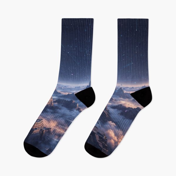 Item preview, Celestial Grid: Neon Mountain Peaks & Digital Galaxy designed and sold by KYOFRAME.
