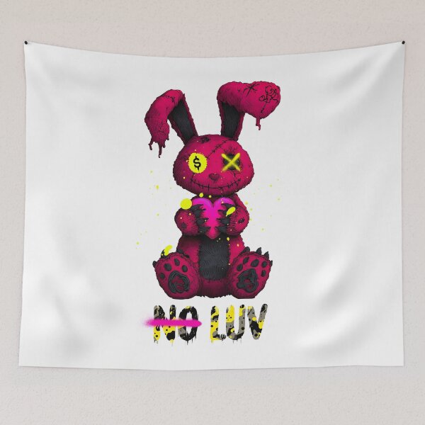 Item preview, No Luv Broken Bunny - Red Yellow Pink designed and sold by Artsy Sharky.