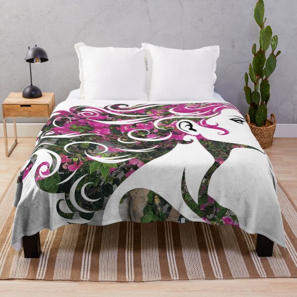 Item preview, Woman Silhouette with Mykonos flowers designed and sold by CHASAcreative.