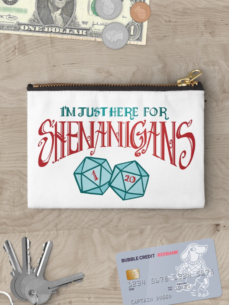 Thumbnail 3 of 4, Zipper Pouch, Here for Shenanigans designed and sold by rscottdraws.