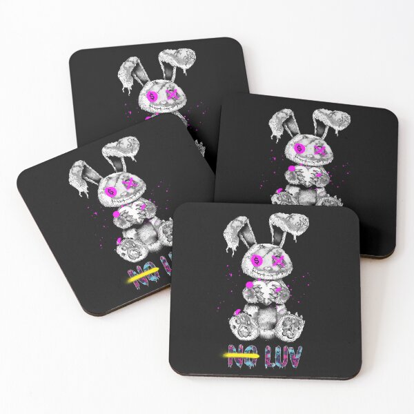 Item preview, No Luv Broken Bunny - White Pink Yellow designed and sold by Artsy Sharky.