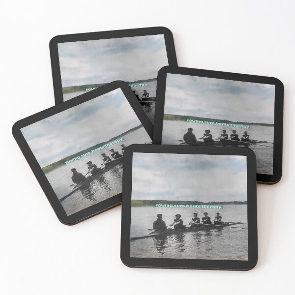Item preview, Rowing Sure Beats Therapy Vintage Rowing Art Print designed and sold by Michael van der Hoorn.