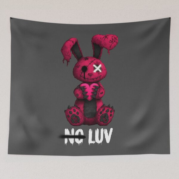 Item preview, No Luv Broken Bunny - Red Black White designed and sold by Artsy Sharky.