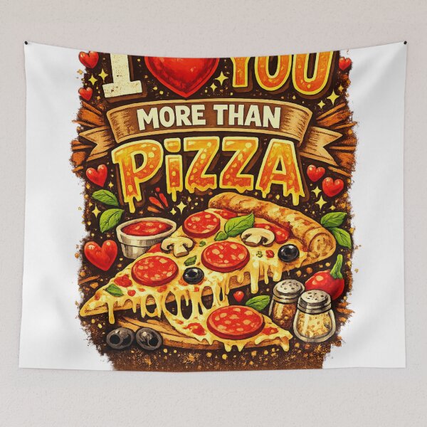 Item preview, I ♥ You More Than Pizza - Cute Funny Food Love Design designed and sold by Rewind-Clothing.
