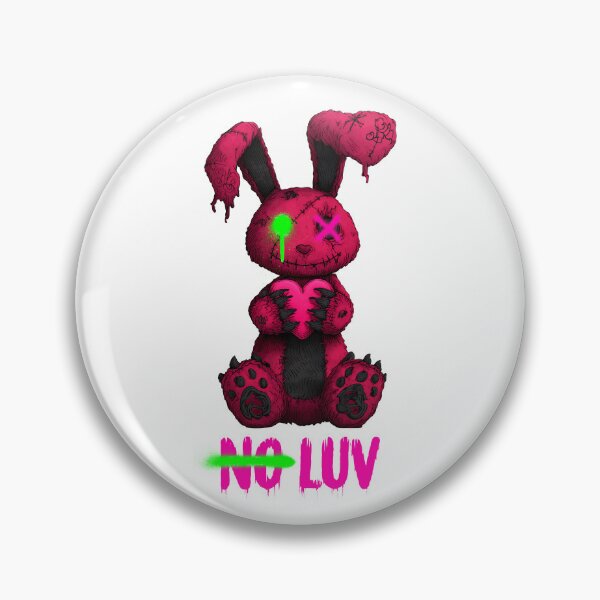 Item preview, No Luv Broken Bunny - Red Pink Green designed and sold by Artsy Sharky.
