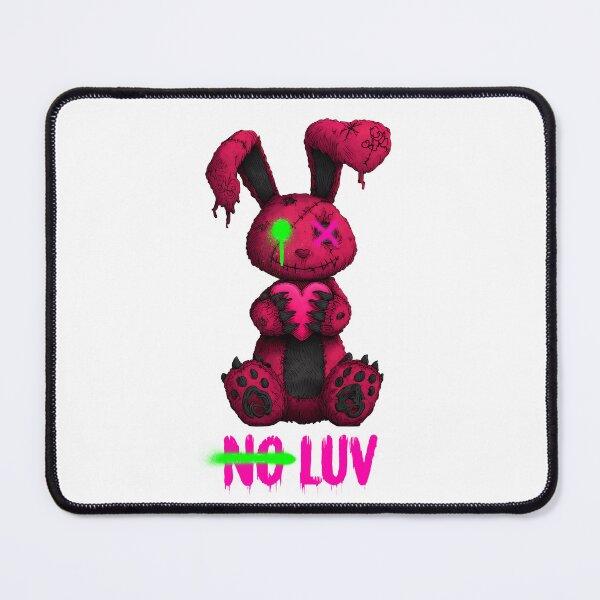Item preview, No Luv Broken Bunny - Red Pink Green designed and sold by Artsy Sharky.