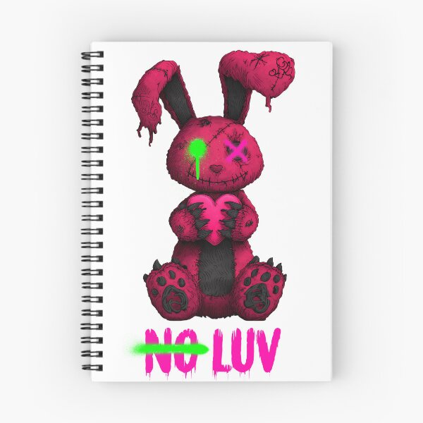 Item preview, No Luv Broken Bunny - Red Pink Green designed and sold by Artsy Sharky.