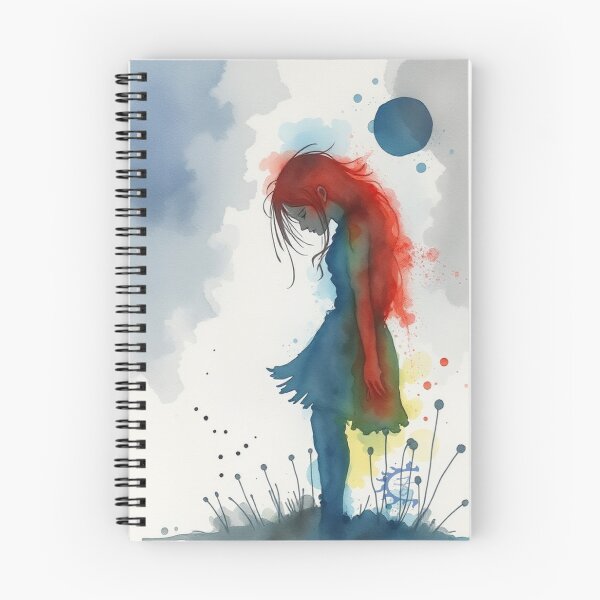 Item preview, Mujer contemplativa en acuarela designed and sold by Bleudawn7.