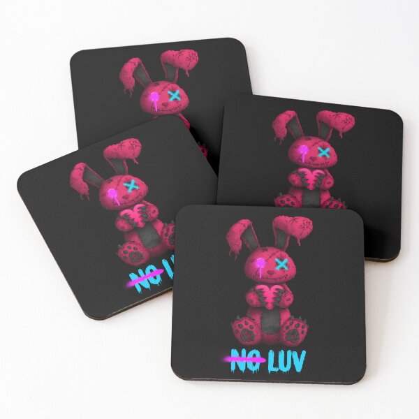 Item preview, No Luv Broken Bunny - Red Pink Blue designed and sold by Artsy Sharky.
