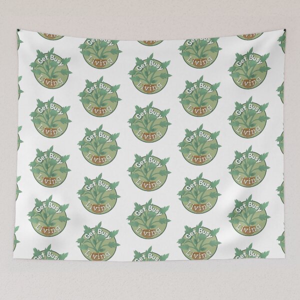 Item preview, Get Busy Living Plants Stickers Prints Wall Art Busy Magnet Home Coffee Cup Decoration TShirt Stationary Green Plants Text Life Notebook Magnet Hat Kitchen Work School Office Redbubble Shop designed and sold by Saritas Boutique Shop.
