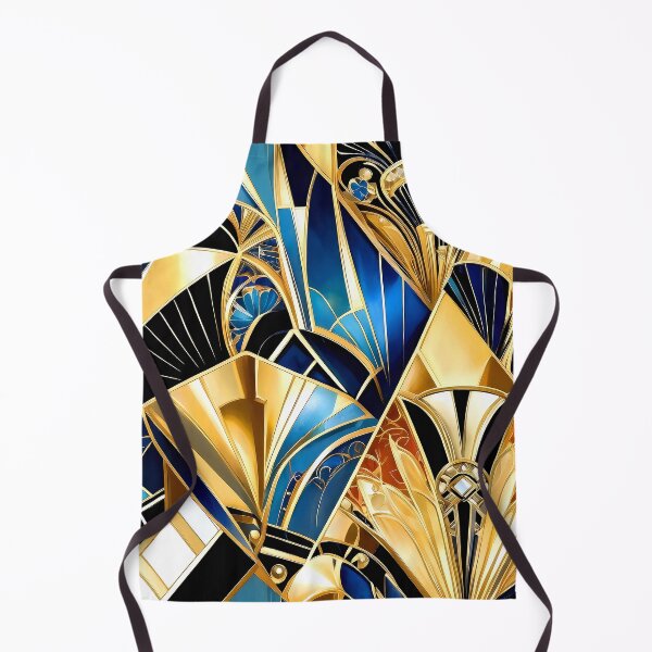 Item preview, Glamorous Art Deco Blue and Golden Abstract Geometric designed and sold by DEC02.