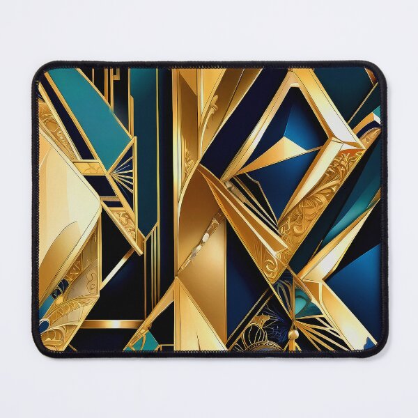 Item preview, Luxury Art Deco Geometric In Blue And Golden designed and sold by DEC02.