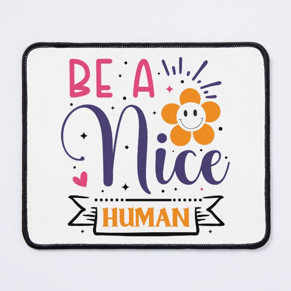 Item preview, Be a Nice Human Retro Sticker Graphic – Inspirational Smile Flower Quote designed and sold by DigiGroove.