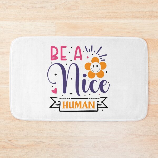 Item preview, Be a Nice Human Retro Sticker Graphic – Inspirational Smile Flower Quote designed and sold by DigiGroove.
