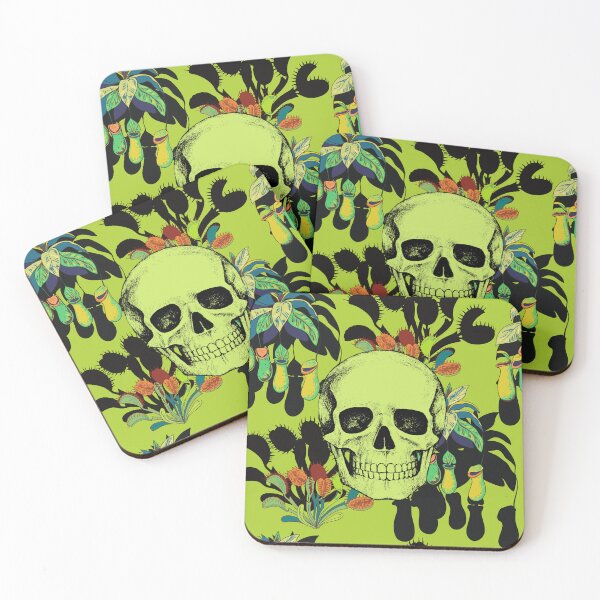 Item preview, Exotic CarnivorousTropical Plant Jungle Skull Green Floral designed and sold by RetroMaggie.