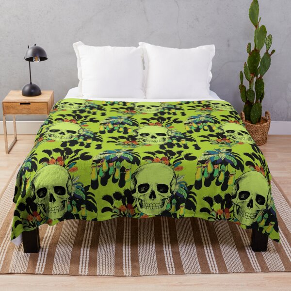 Item preview, Exotic CarnivorousTropical Plant Jungle Skull Green Floral designed and sold by RetroMaggie.