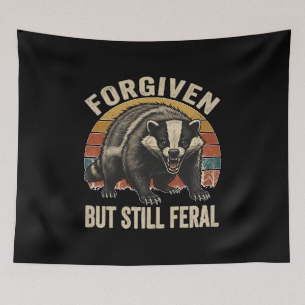 Item preview, Forgiven But Still Feral - Funny Raccoon designed and sold by Meryem Mamouni.