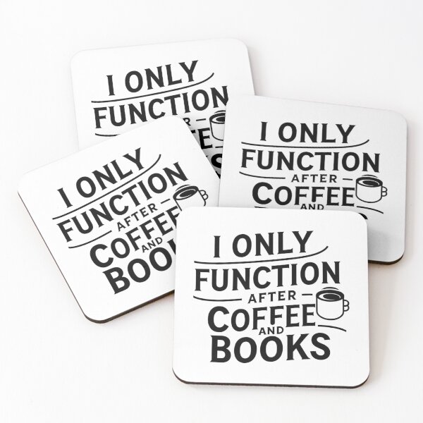 Item preview, I Only Function After Coffee and Books designed and sold by TheEmptyBottleStudio.
