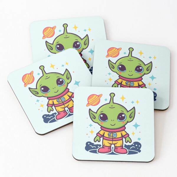 Artikelvorschau, Kawaii Baby Alien with Planet and Stars entworfen und verkauft von ValeriValera.