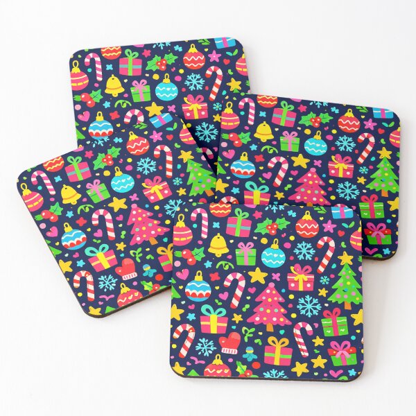 Item preview, Neon Christmas Doodles Icons Trees Gifts designed and sold by SassyArtistry.