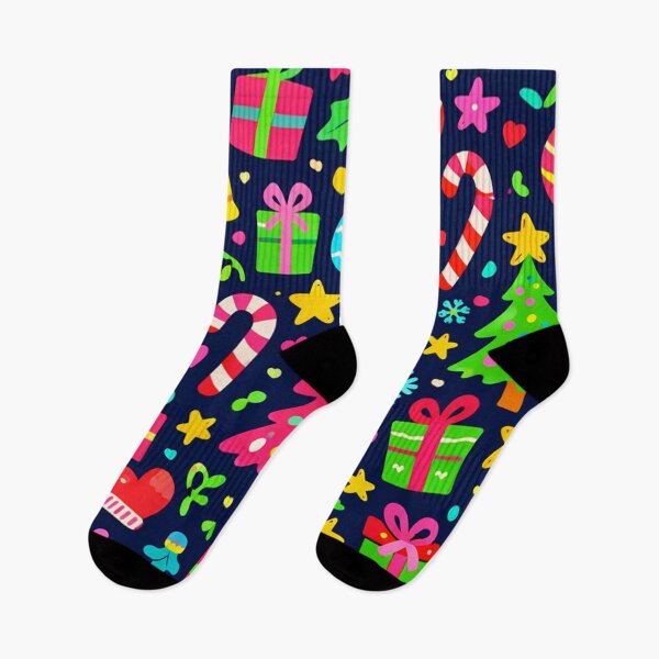 Item preview, Neon Christmas Doodles Icons Trees Gifts designed and sold by SassyArtistry.