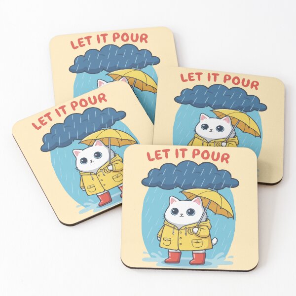 Item preview, Cat in the Cloudburst Let It Pour designed and sold by Gkinoki.