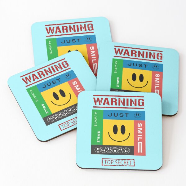 Item preview, Warning Just Smile – Always Smile Graphic | Playful Smile Face Design designed and sold by Innovate Light Art.