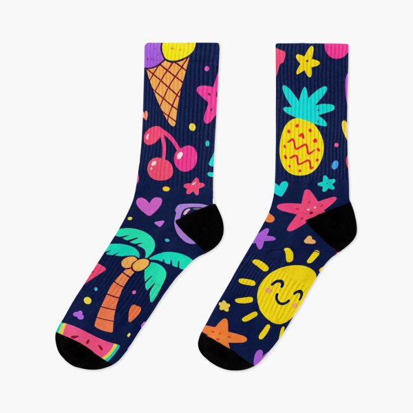 Item preview, Neon Summer Doodles Pattern designed and sold by SassyArtistry.